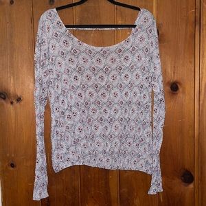 Free people women’s patterned open back cinched waste top